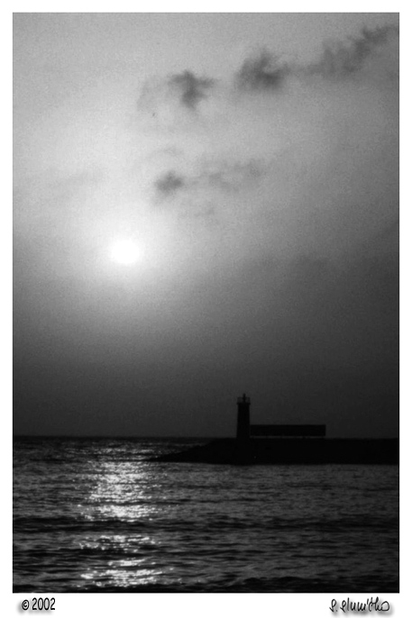 turkish lighthouse in b/w