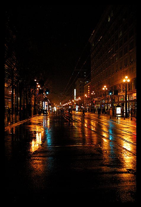 Night at Market street SF