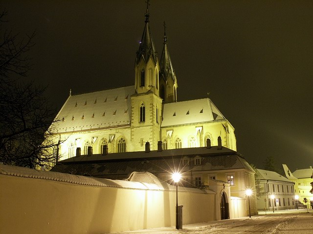 Noční zimní Kroměříž