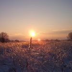 Zamrznuty zapad slnka