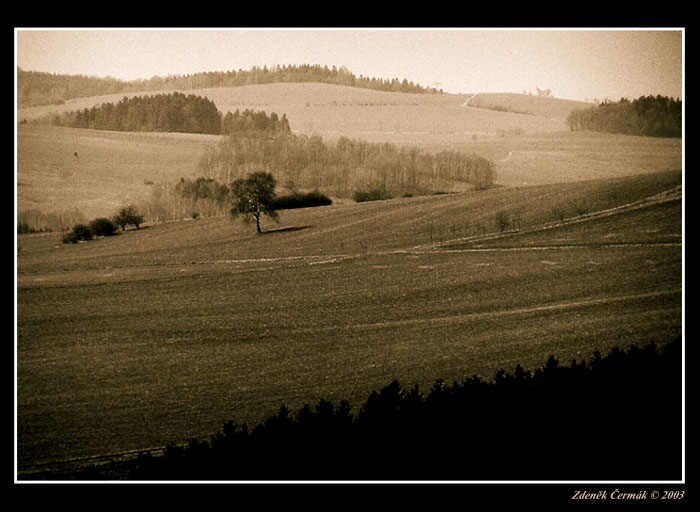 Krajina poblíž Zschopau v Sasku