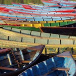 Nepál-Pokhara - loďky v jezeře