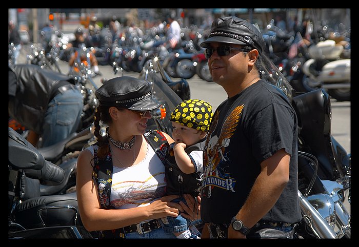 Happiness of Biker's family  (Biker's party, Hollister 2003)