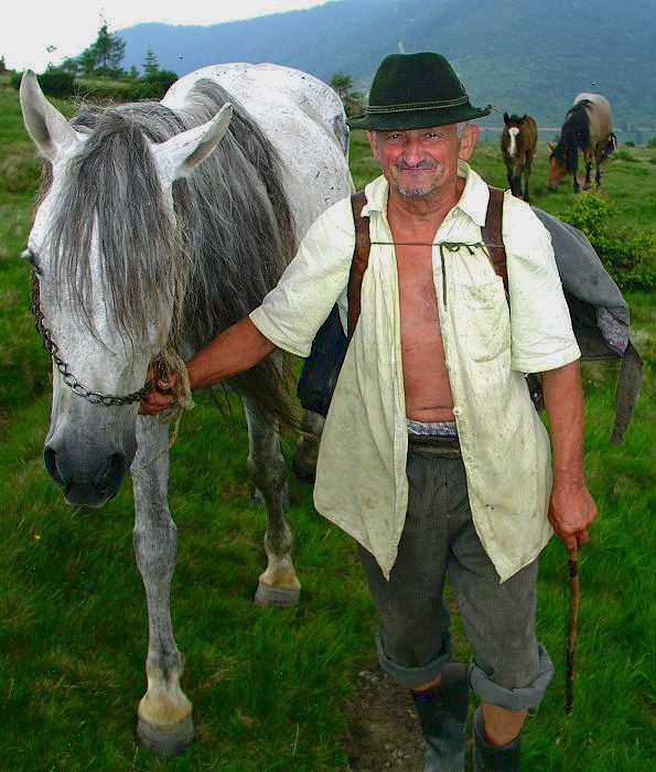 Pastevec koní na Vladeáse ("Hříběcí hory"), Rumunsko