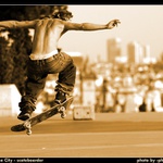 Motion In The City - scateboarder