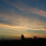 Západ slunce na letišti