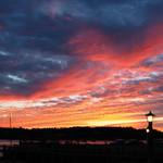 zapad slunce v Port Clyde, Maine