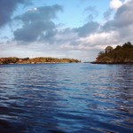 Fjord na ostrově Hitra Norsko