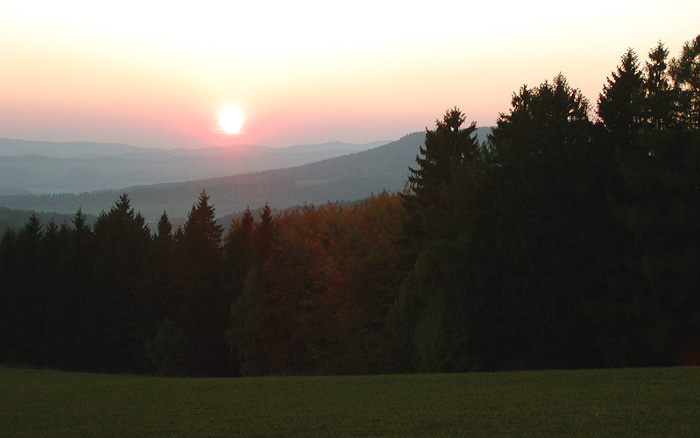Sunset over landscape