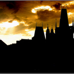 Západ slunce nad Karlovým mostem