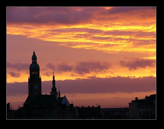 Východ slunce nad Prostějovem