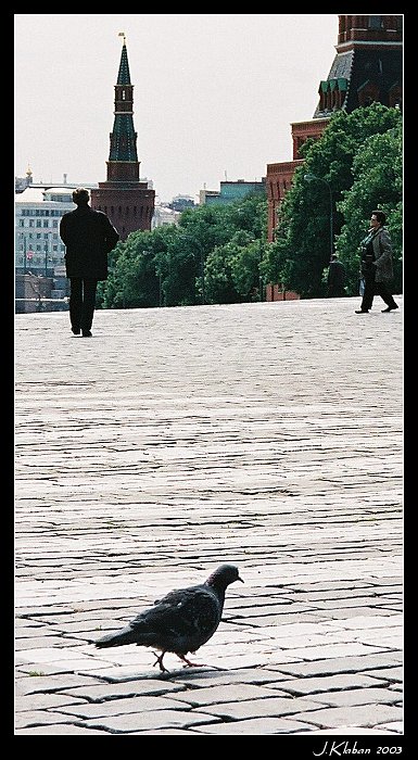 Tři chodci, tři směry.