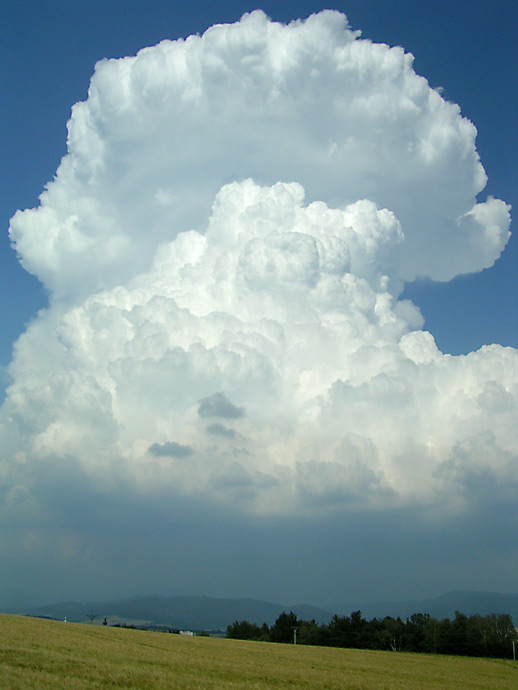 atomový hřib nad krajinou