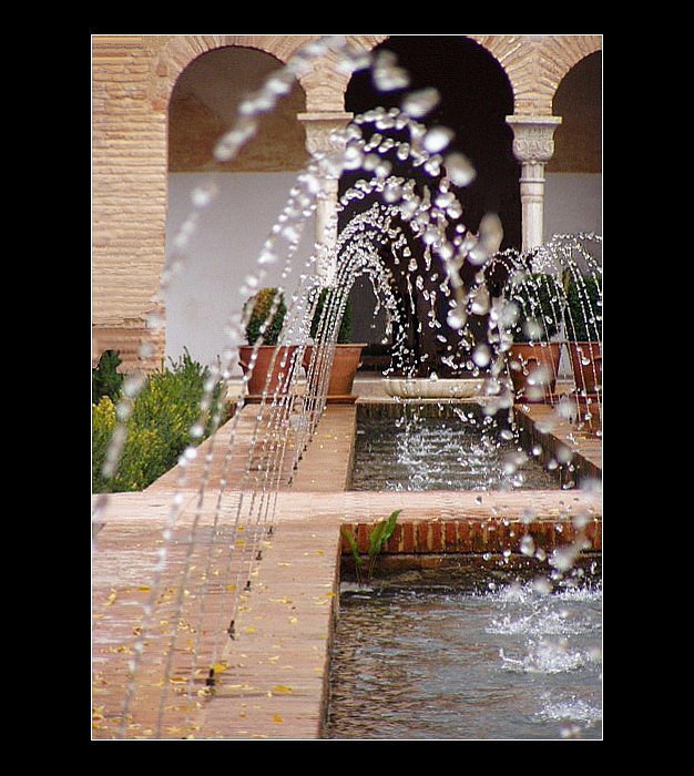 V zahradách v Alhambře