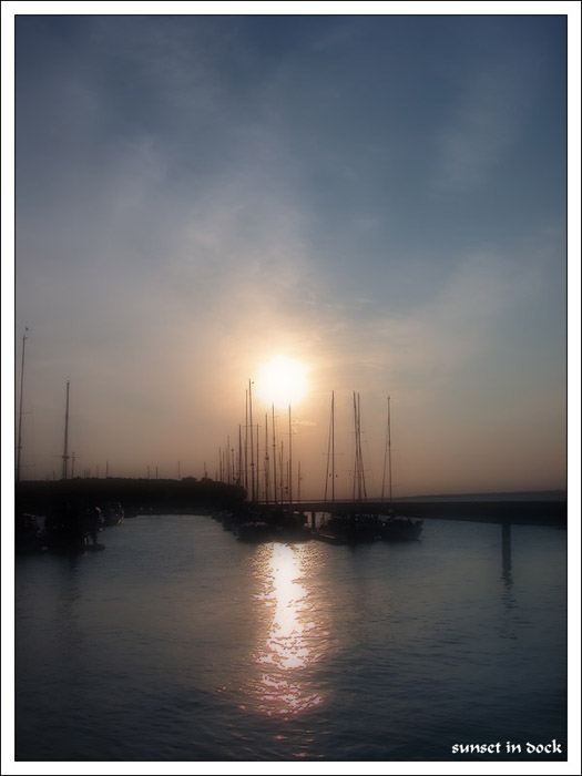 Sunset in dock