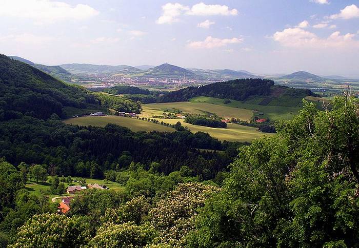 Hukvaldy,výhled z hradu