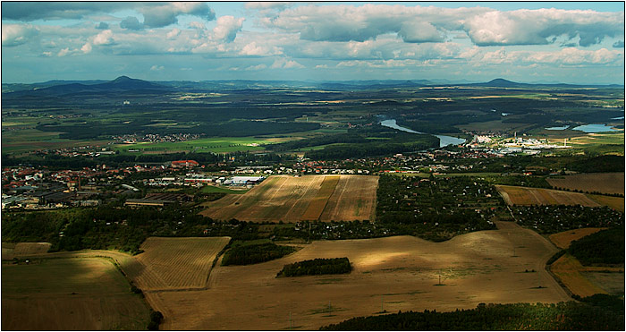 České středohoří z letadla