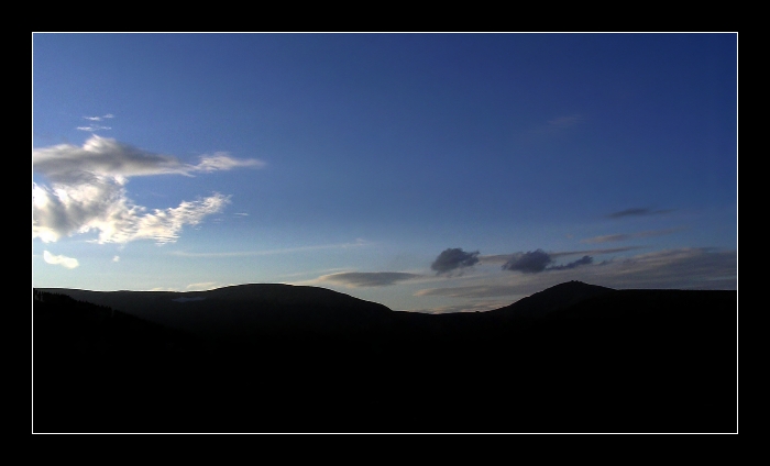 Večerní panorama Krkonoš