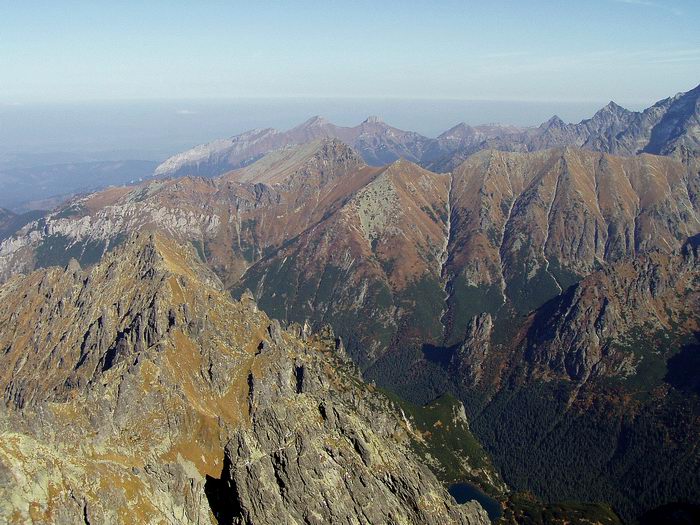 Pohled z vrcholu Rysy 2499,6m n.m.