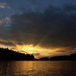 Západ nad přehradou