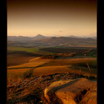 Podzimní pohled z Házmburku do Českého Středohoří v 16.30