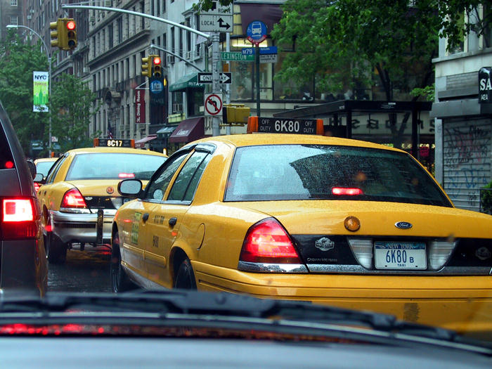 NewYork Taxi v dešti