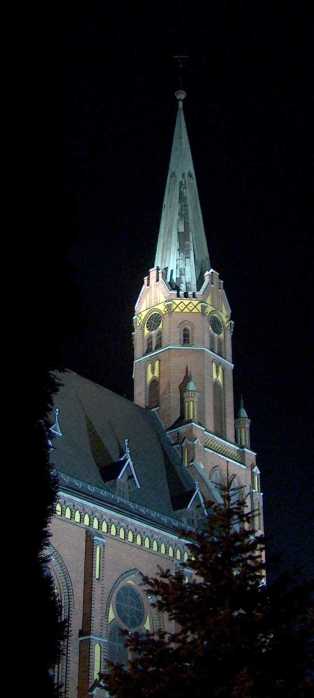 Kostel Ludgeřovice - noční nasvícení - 001