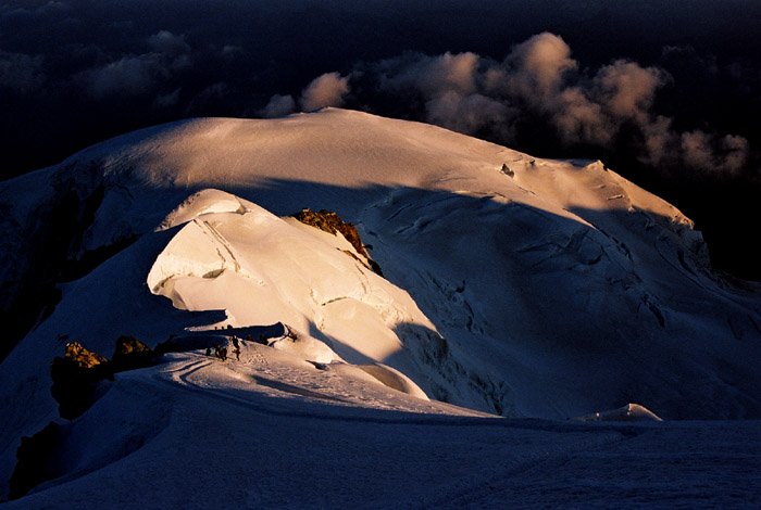 Ráno, při cestě na Mont Blanc.