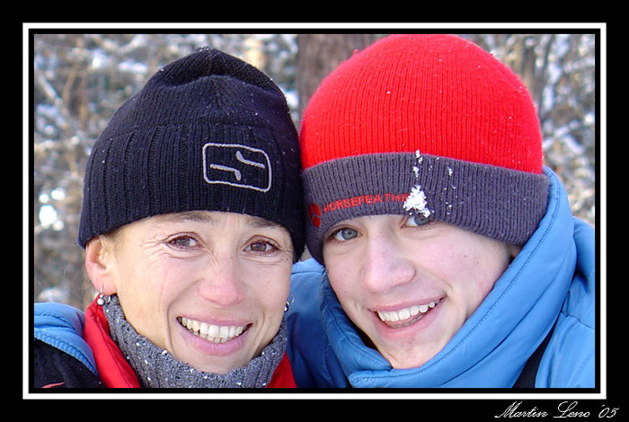 With my mother....