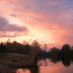 Západ slunka u Vltavy