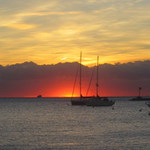 vychod Slnka pod jazerom Michigan