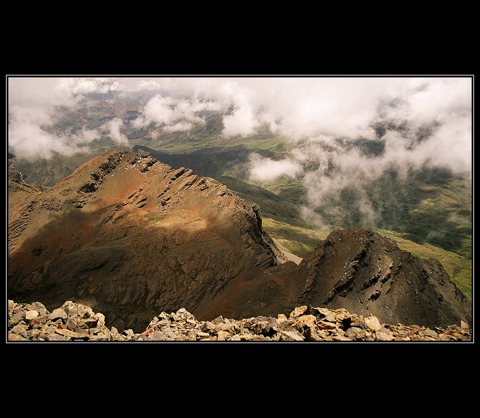 Sestup z Pico Tunari 5135 m n.m. (střední Bolivie, Andy)