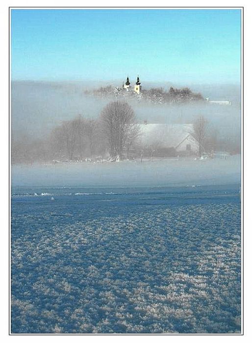 kláštor v Králikoch -Jesenníky-ranná hmla"mlha"