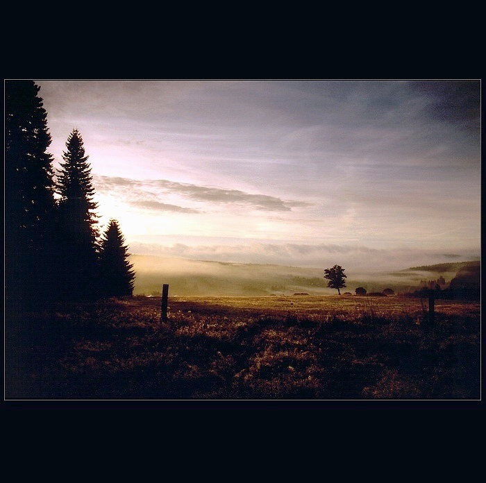 ..Šumavské pohlednice .. Ráno nad Kvildou.