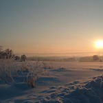 mrazivý východ slunce