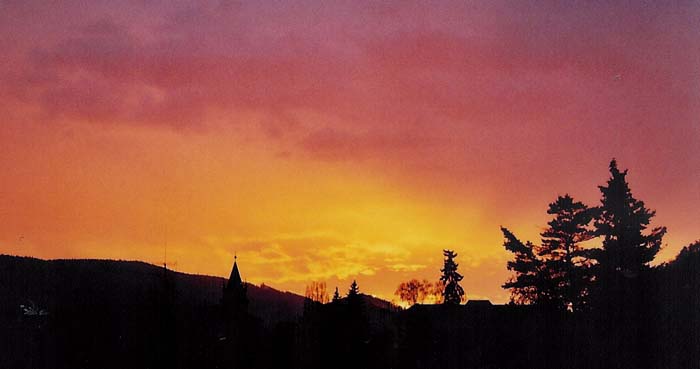 Západ slunce nad Tišnovem