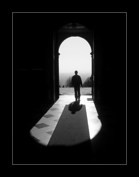 leaving the cathedral......