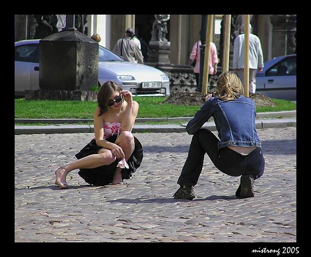 Fotografování před Loretou