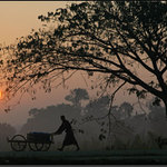 Mlhavé ráno v Laosu