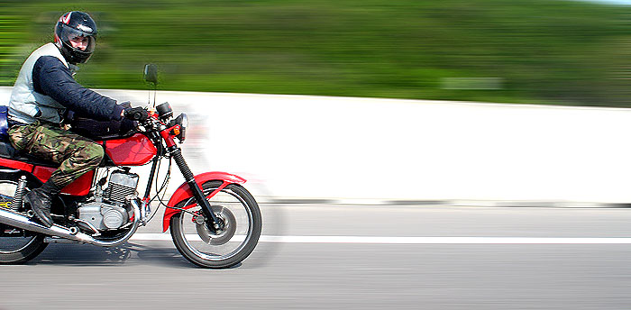 On a motorbike