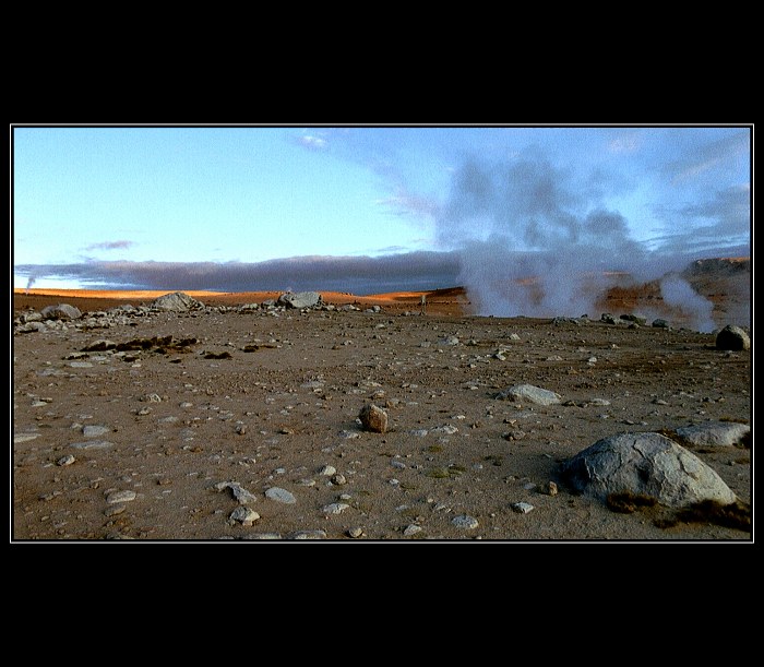 Sopečné gejzíry v náhorní plošině Altipláno v jižní Bolívii