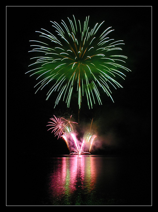 Ohňostroj na přehradě