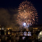 fireworks above prague