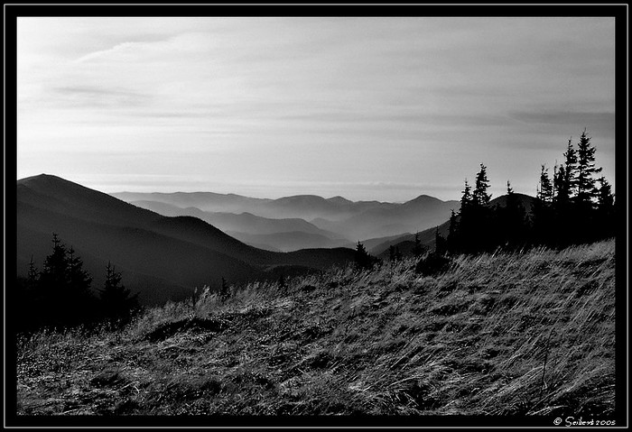 Podvečerní Fatra v oparu