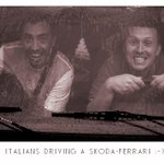 <b>Italians driving a Škoda-Ferrari</b>