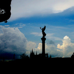 Praha včera před bouřkou