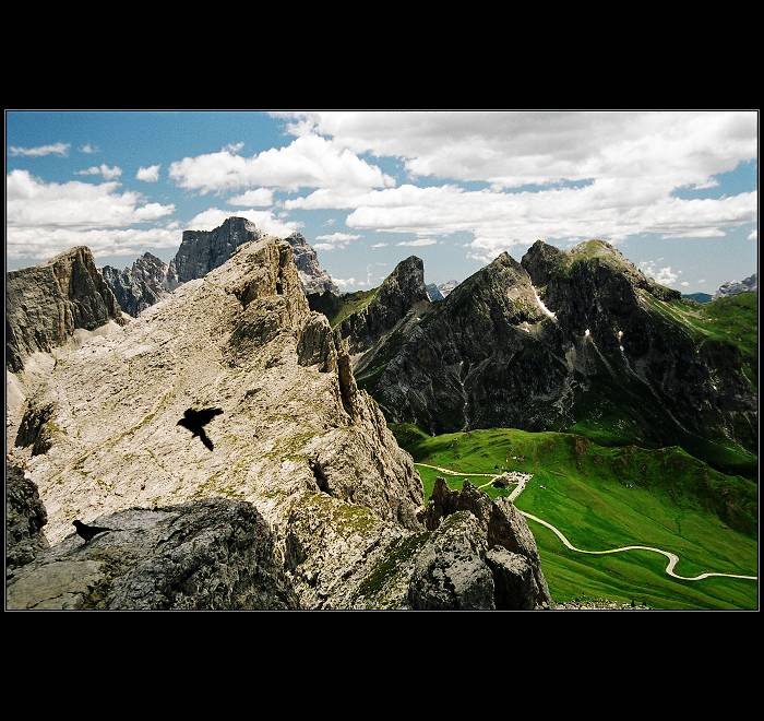 Přistání v Dolomitech