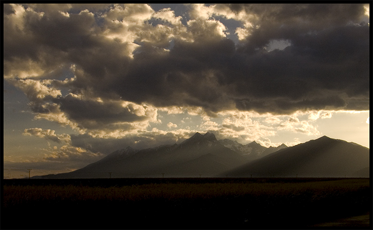 Zapad Slunce nad Vysokymi Tatrami