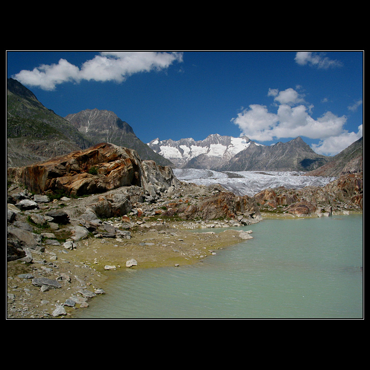 Aletsch - jezírko za ledovcem