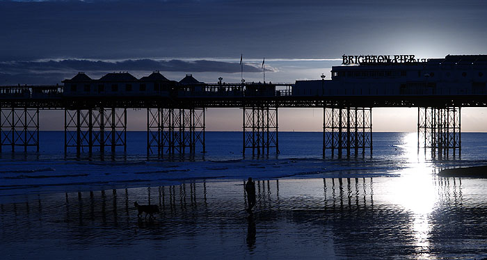 Brighton Pier at low tide